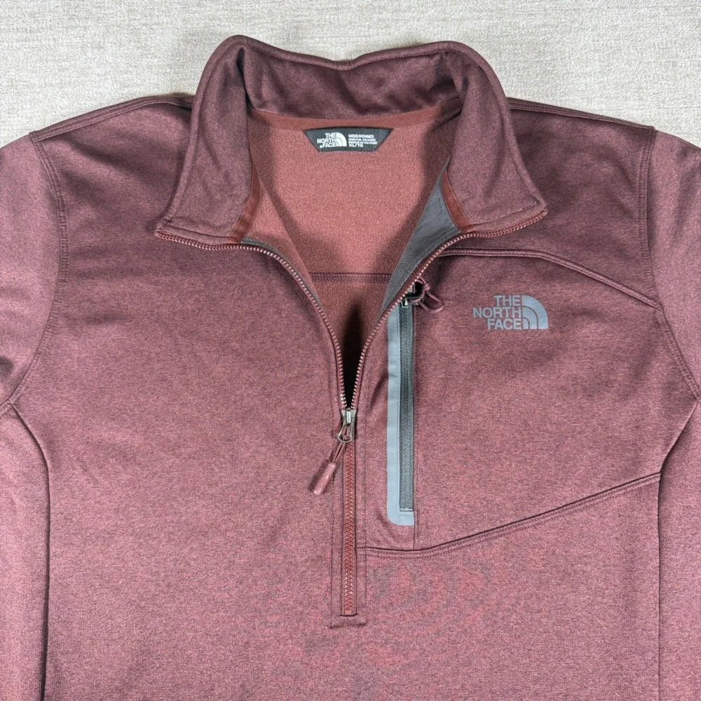 The North Face 1/4 Zip Pullover Mens XL Burgundy Stretch L/S US Freeskiing CUG0